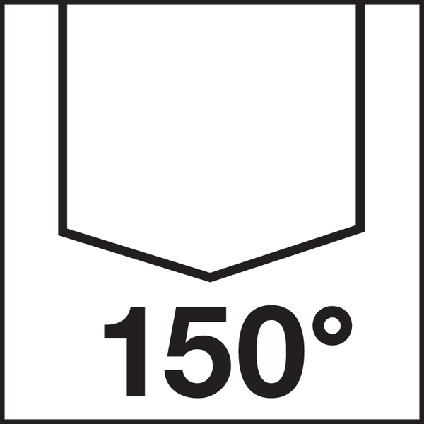 Spitzenwinkel: 150